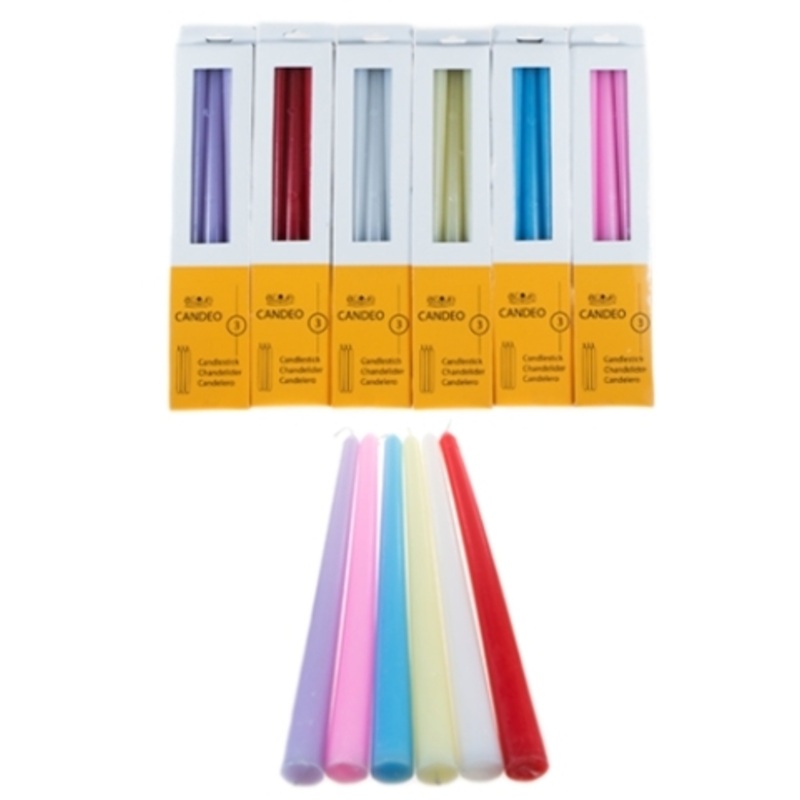 10″ Taper Candles – 6 Colors, Unscented, 3 Pack