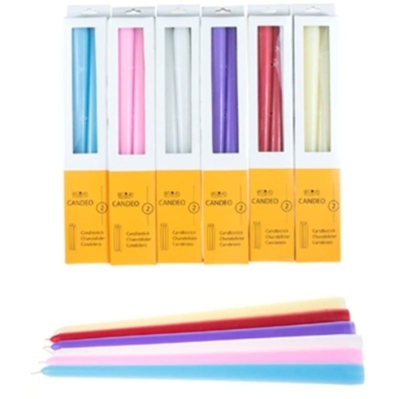12″ Taper Candles – 6 Colors, Unscented, 2 Pack