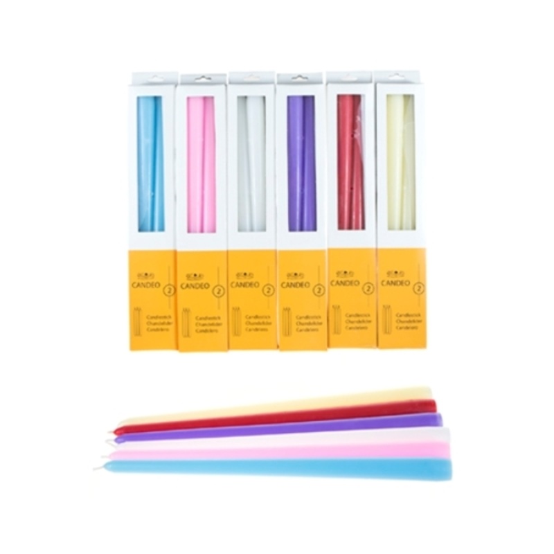 12″ Taper Candles – Unscented, 2 Packs, Assorted colors