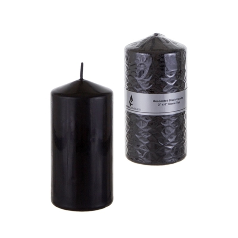 6″ Dome Top Candles – Black, Unscented