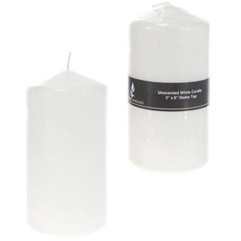 6″ Dome Top Candles – White, Unscented