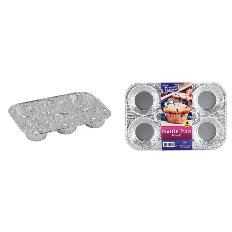 Aluminum Muffin Pans – 6 Cavity, 4 Pack