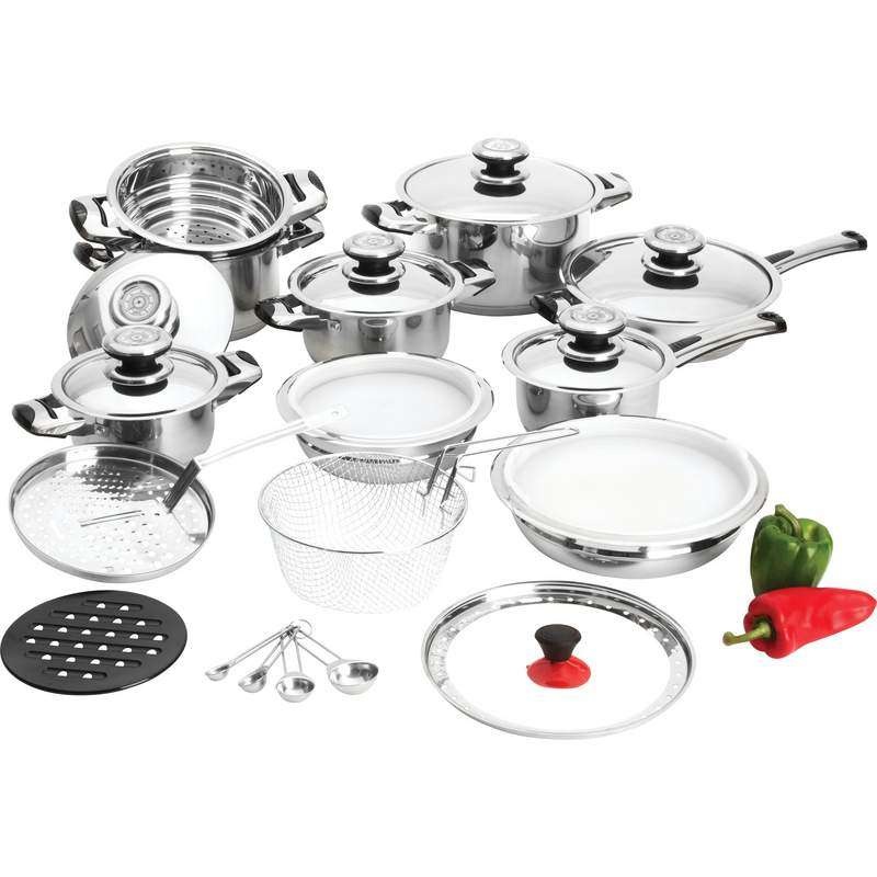Cookware Sets – 28 piece, Stainless Steel