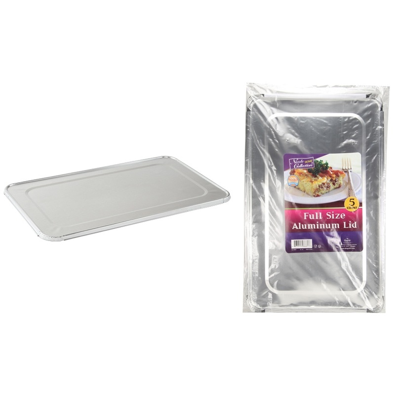 Full Size Aluminum Lids – 5 Count, Flat, 21.5″