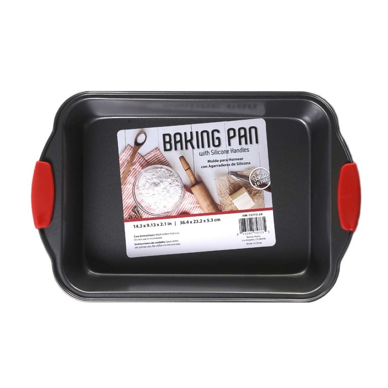 Metal Baking Pans – Silicone Handles, 14″ x 9″