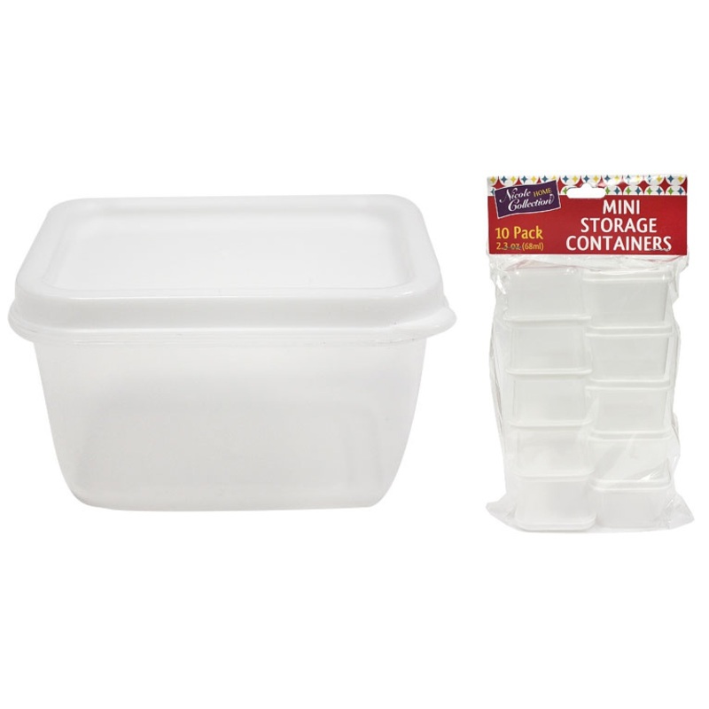 Mini Storage Containers – Rectangular, 2.3 oz, 10 Pack