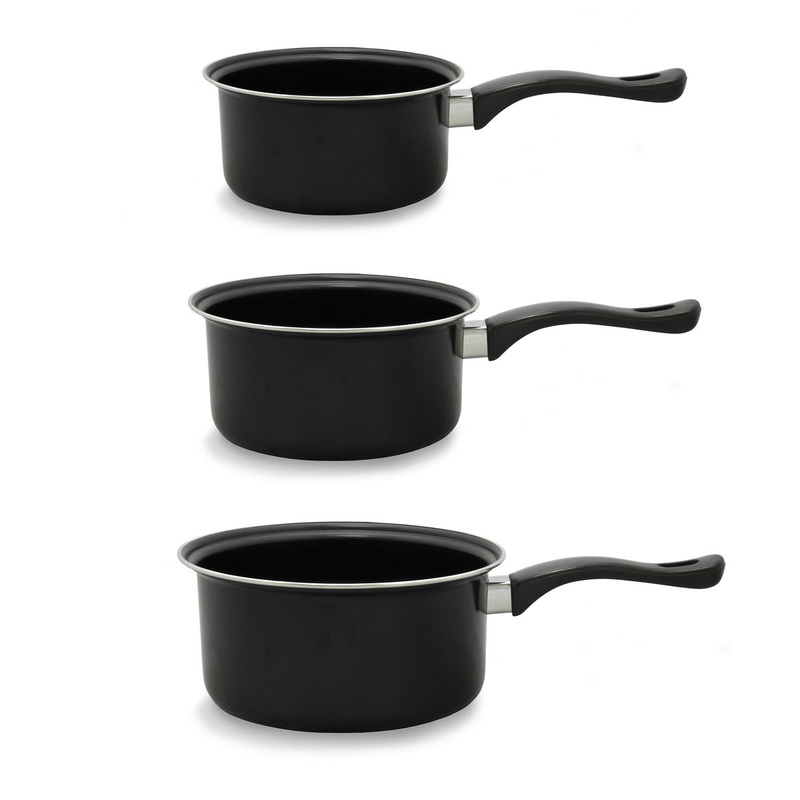 Nonstick Saucepan Sets – Black, 1.5-3 Qts