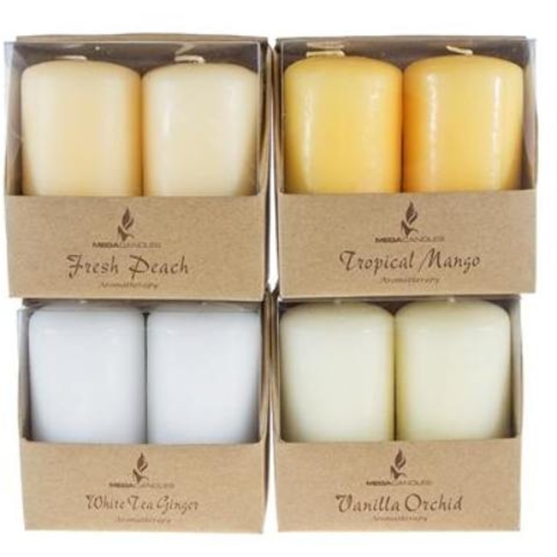 Pillar Candles – 4 Scents, 3″ x 2″, 2 Pack