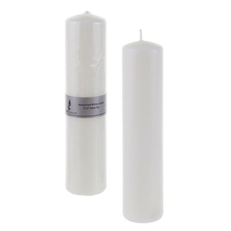Round Pillar Candle – White, Unscented, 2″ x 9″