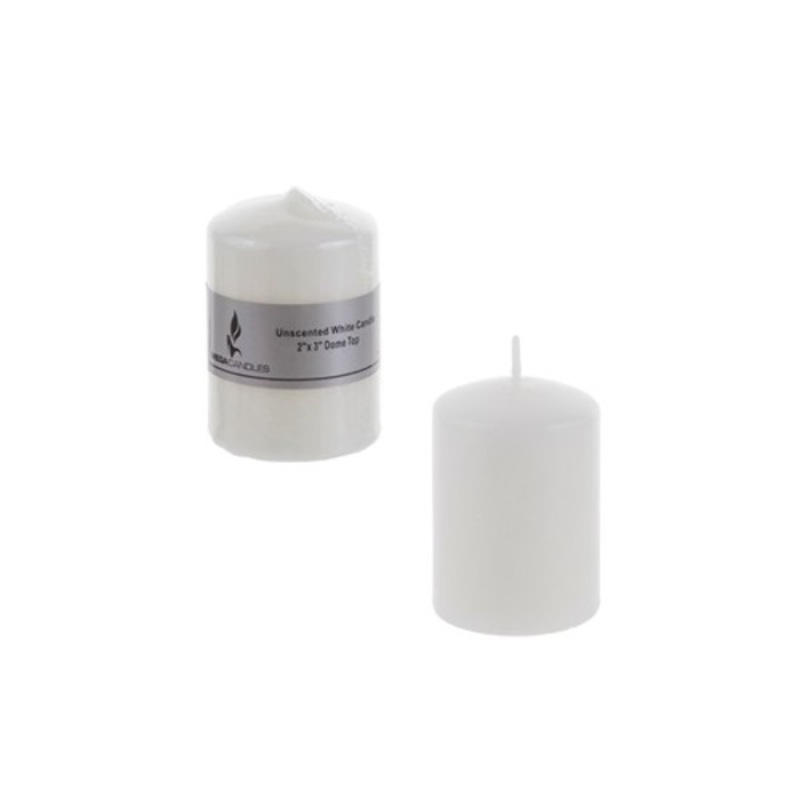 Round Pillar Candles – White, 2″ x 3″, Unscented