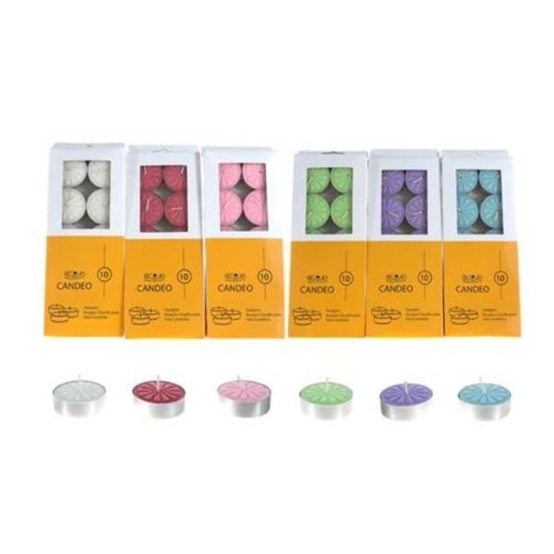 Tea Light Candles – 6 Colors, Unscented, 10 Pack