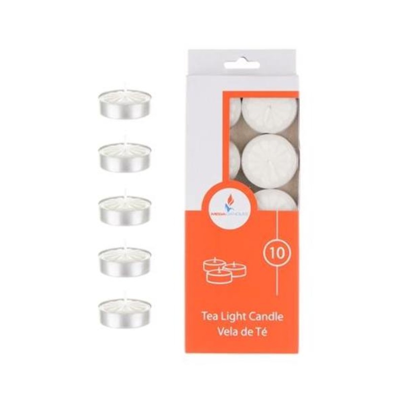 Tea Light Candles – White, Unscented, 10 Pack