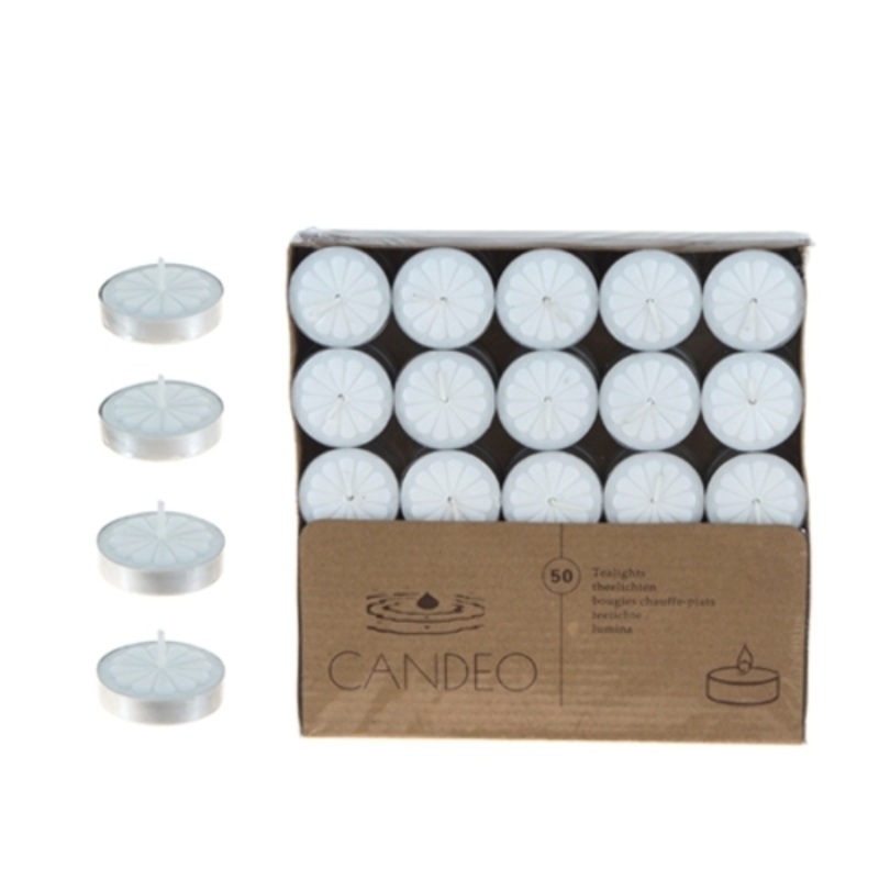 Unscented Tealight Candles – White, 50-Piece