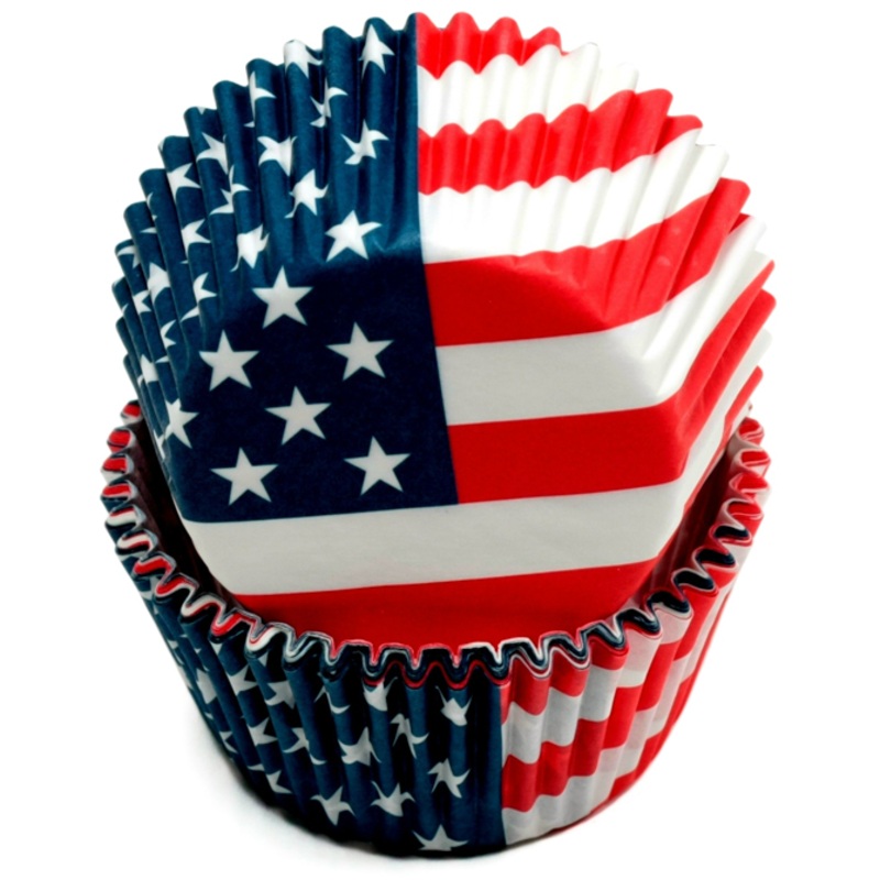USA Flag Baking Cups – 50 Count