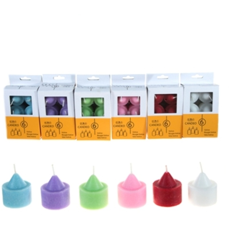Votive Candles – 6 Colors, Unscented, 6 Pack