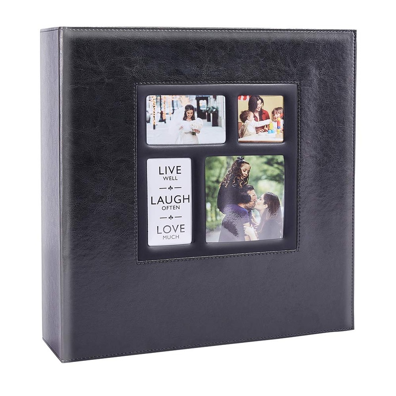 Artmag Photo Picutre Album 4×6 1000 Photos  Extra Large Capacity Leather Cover Wedding Family Photo Albums Holds 1000 Horizontal and Vertical 4×6 Photos with Black Pages (Black) 1000 Pockets Black