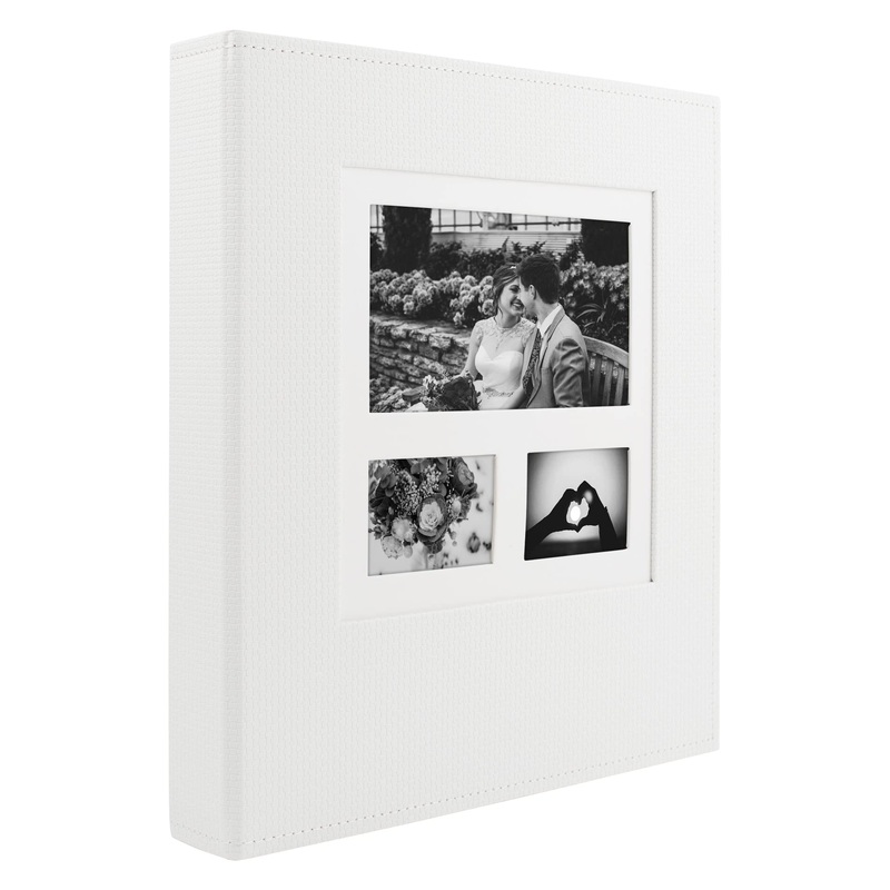AUEAR, Photo Album Holds 4×6 600 Pictures Large Capacity Photo Book for Graduation Family Wedding Anniversary Baby (White, Embossed Leather Cover) 600 Pockets White