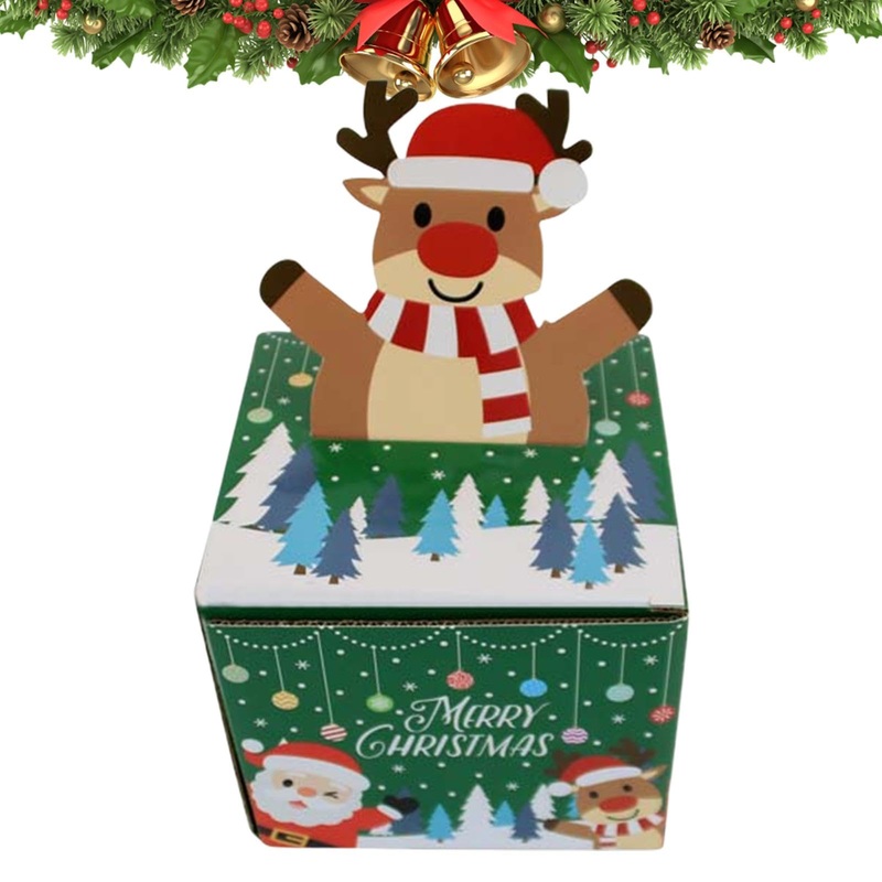 Christmas Cash Boxes – Paper Christmas Money Box for Kids – with 30 Bags Candy Box Holiday Cash Pull Package Box for Loved Person Green