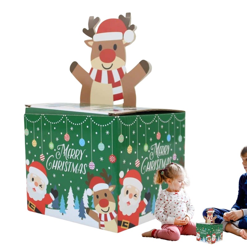 Christmas Money Boxes Set | Paper Christmas Money Box for Kids with 30 Bags Candy Box Holiday Cash Pull Package Box for Loved Person Green