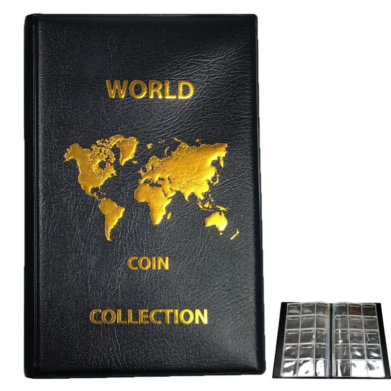 Coin Collection Albums  Qtopun 150 Pockets Coin Collection Book Coin Holder Penny Storage Album Coin Displaying Book Organizer – Black
