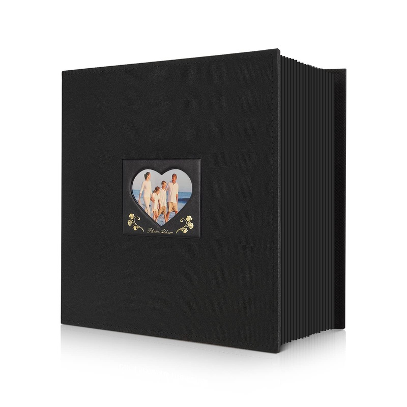 Fabric Frame Cover Photo Album 4×6 500 Pockets Photos, Extra Large Capacity Family Wedding Picture Albums Holds 500 Horizontal and Vertical Photos (500Pockets, Black) 500Pockets Black