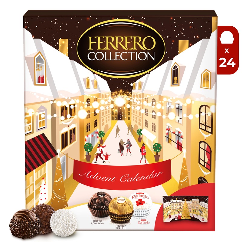 FERRERO COLLECTION Christmas Advent Calendar Fine Assorted Chocolate and Coconut Confections 259g