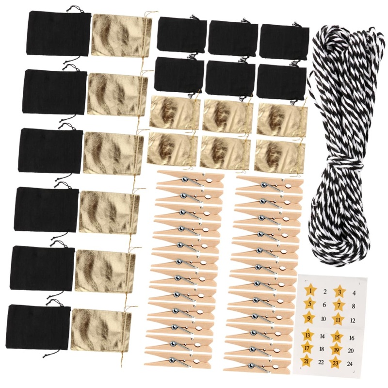 GOOHOCHY 1 Set Candy Bag Christmas Candy Pouch Advent Countdown Calendar Bags Christmas Bag Cotton Child