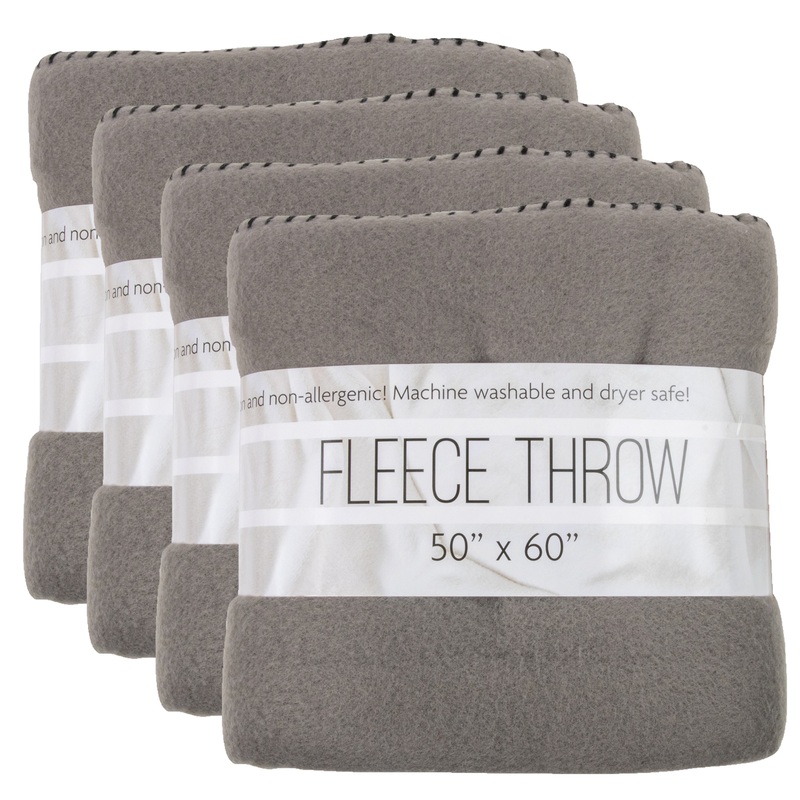Gray Fleece Blankets – 50″ x 60″