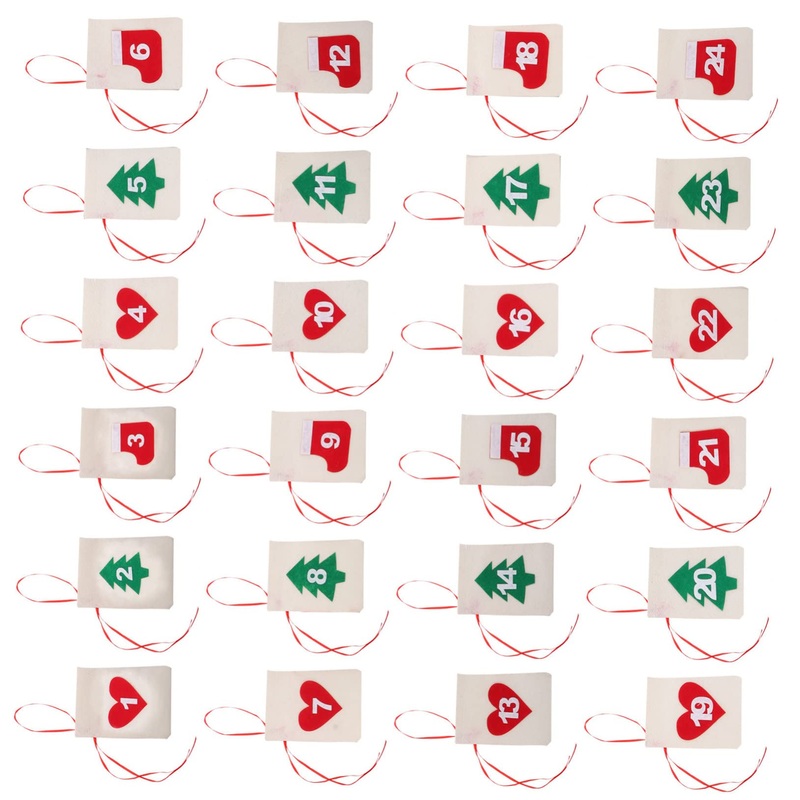 KONTONTY Calendar Bags 1 Set Countdown Calendar Bag Christmas Garland Christmas Advent Calendar Number Bag Wrapper