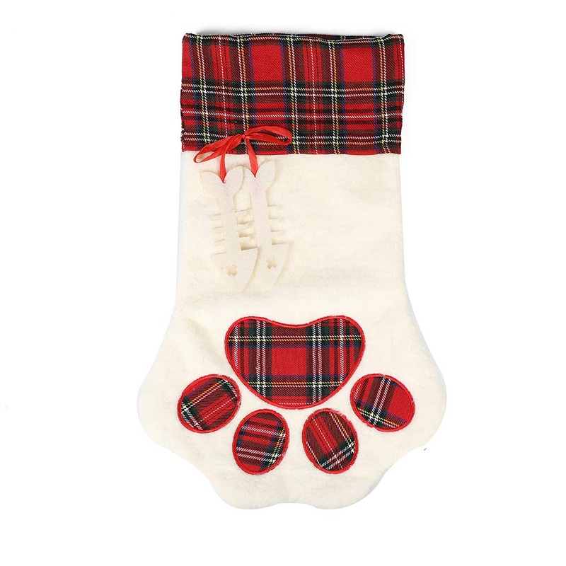 LO LORD LO Christmas Stocking for Pet Dog Cat Large Paw Stocking for Personalize Cat Paw Stocking