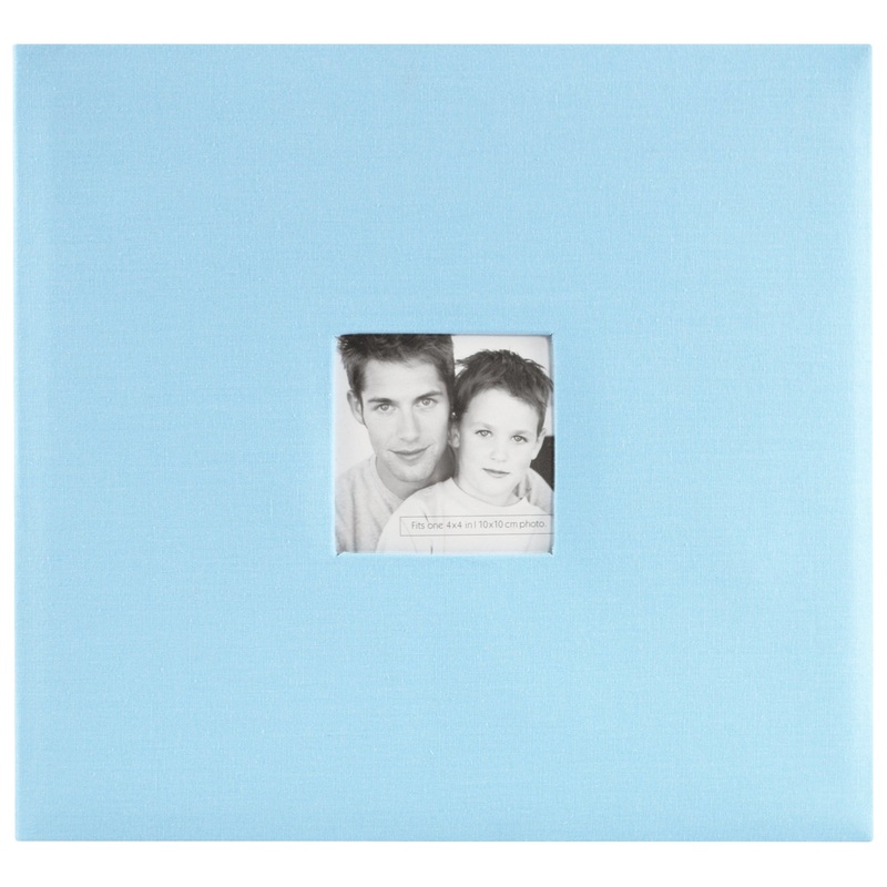 MCS MBI 13.5×12.5 Inch Fashion Fabric Scrapbook Album with 12×12 Inch Pages with Photo Opening, Sky Blue (802514)
