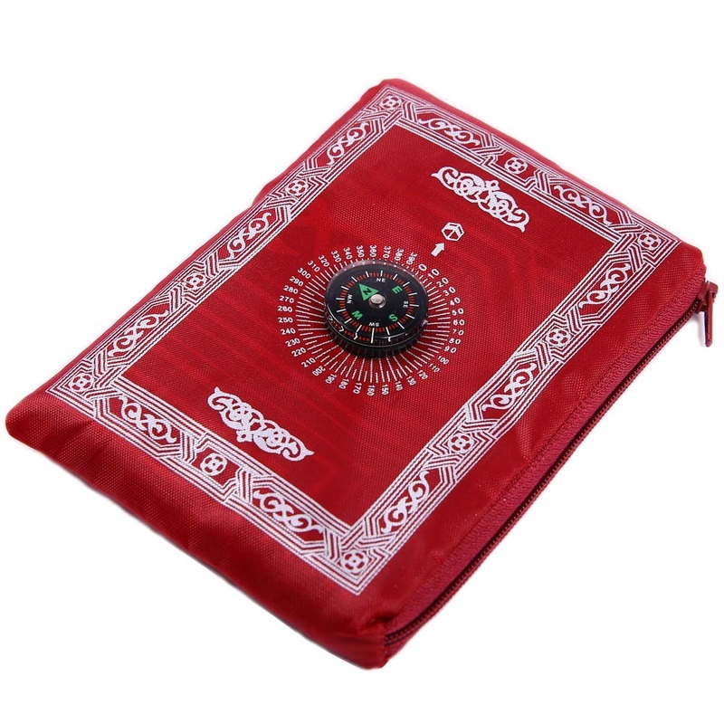 Muslim Prayer Rug with Compass, Muslim Travel Prayer Mat, Compass Islamic Outdoor Prayer Carpet, Islamic Prayer Pad, Portable Muslim Prayer Blanket, Muslim Penguin Bathroom Decor