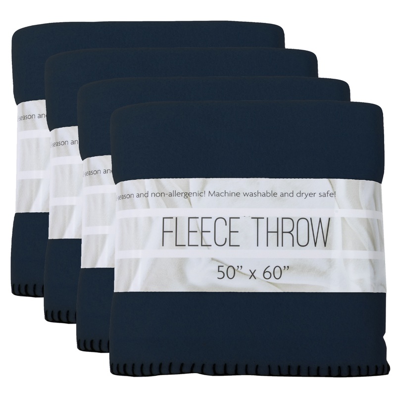 Navy Blue Fleece Blankets – 50″ x 60″