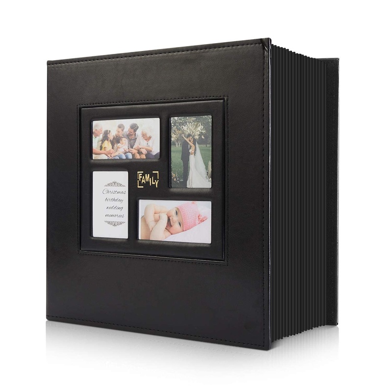 Photo Album 4×6 500 Pockets Photos, Extra Large Capacity Family Wedding Picture Albums Holds 500 Horizontal and Vertical Photos (500Pockets, Black) 500Pockets Black