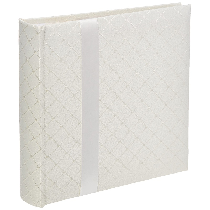 Pioneer DA200FDR Fabric Diamond Ribbon Wedding Photo Album, Holds 200 4×6″ Photos, 2 Per Page Color May Vary