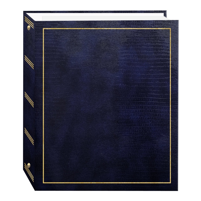Pioneer Photo Albums Magnetic Self-Stick 3-Ring Photo Album 100 Pages (50 Sheets), Navy Blue Navy Blue Album