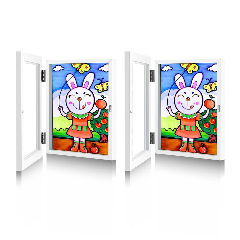 Sank Kids Art Frames Projects Front Opening and Changeable Picture Display for DIN. A4 Art-Work Storage Frames Crafts Drawing Hanging Art 8.3×11.8 (White 2 Packs)