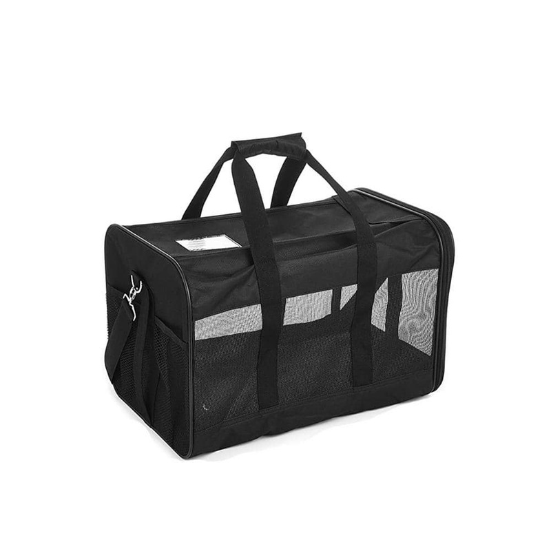 Tidoin Black Pet Travel Carrier Soft Sided Portable Bag with Collapsible and Durable DHS-YDW1-356