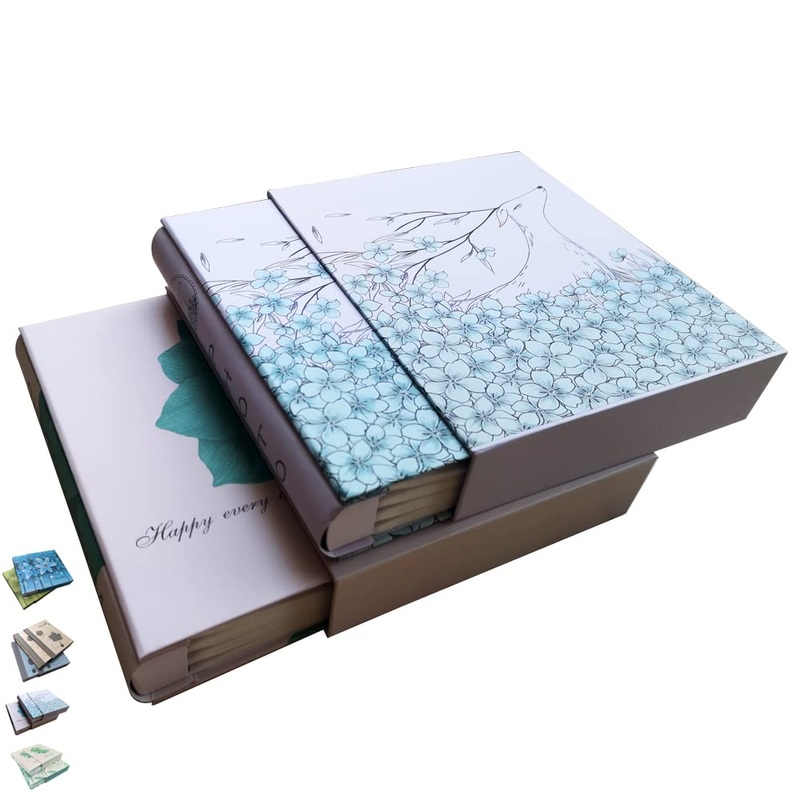 TOTOCAN 4X6 Photo Album Pack of 2, Each Picture Album Holds Up to 200 4×6 Photos, Total 400 Photos,Family – Travel – Baby Photo Album (Flower and Deer)