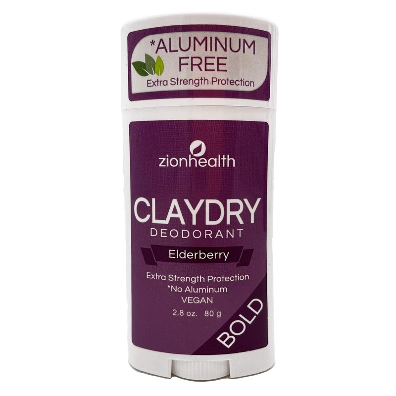Zion Health Bold ClayDry Deodorant Elderberry 2.8 oz (80 g)