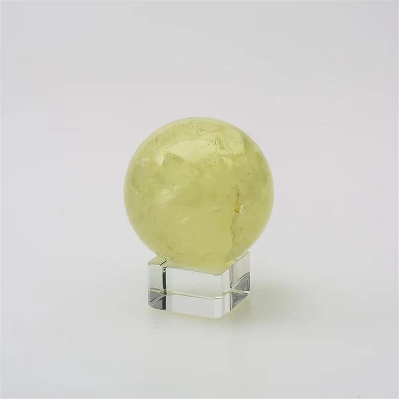 1pc 40mm-45mm Natural Crystal Clear Citrine Stones Sphere for Feng Shui Feng Shui Decoration Natural Stones and Minerals