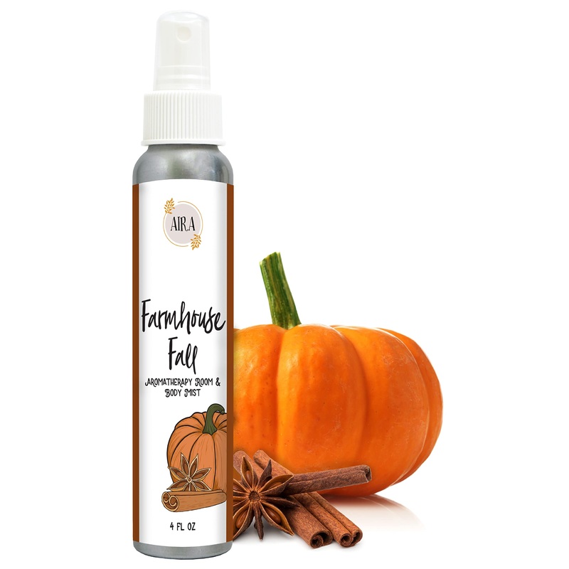 Aira Mist Farmhouse Fall Organic Room Spray – Essential Oil Spray with Organic Ingredients & Therapeutic Essential Oils – Living Room Spray Free of Alcohol & Parabens – Fall Home Fragrance – 4 Ounces Farmhouse Fall 4 Ounce