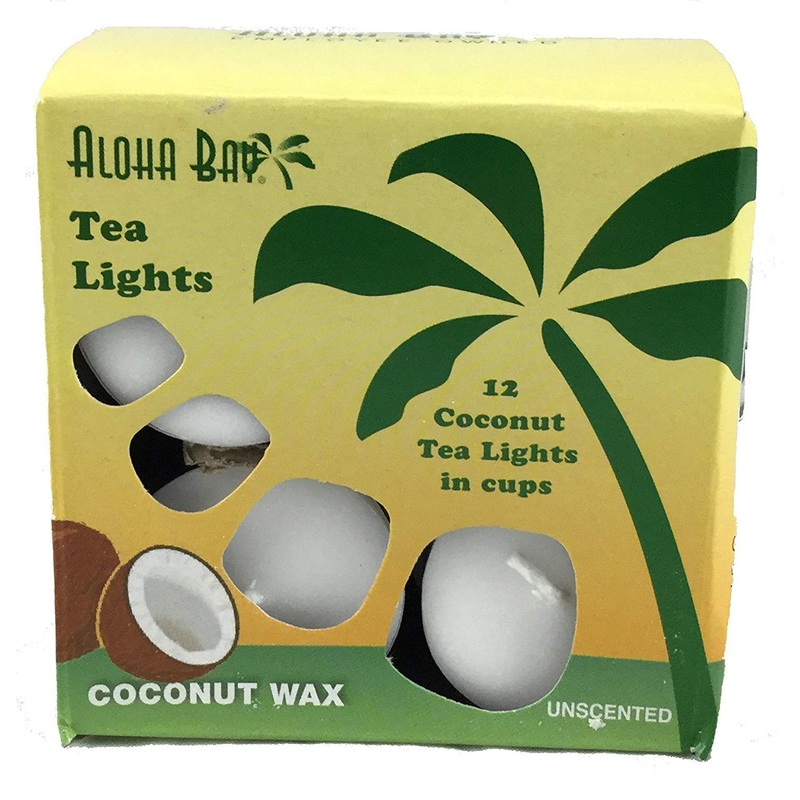 Aloha Bay Palm Wax Tea Lights with Aluminum Holder Candles, 7 Ounce