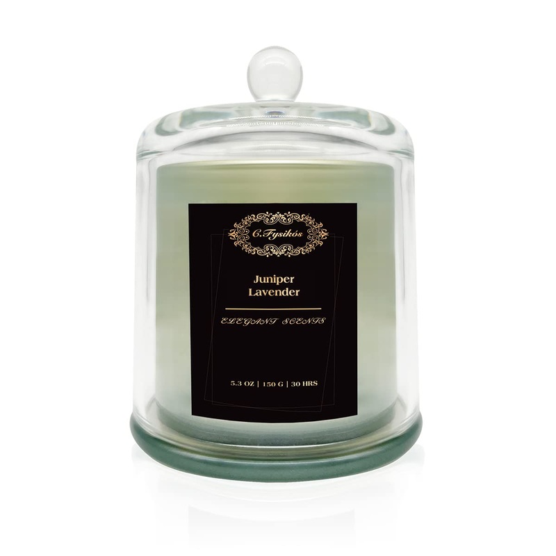 C. Fysiks Scented Candles | Soy Candles Scented | Aromatherapy Candles | Juniper Lavender Candle | Candles for Home Scented | Glass Jar Candle | Candle Gifts for Women | Natural Soy Wax