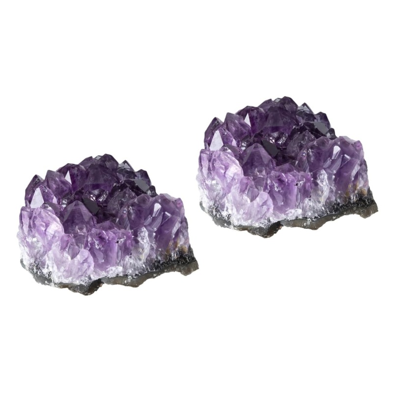 FOMIYES 2pcs Natural Crystal Cluster Natural Geode Cave Decor Meditation Stone Natural Minerals Small Piece