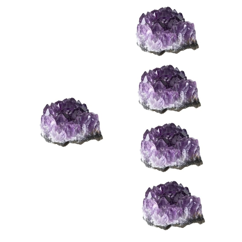 FOMIYES 5pcs Natural Crystal Cluster Natural Geode Cave Feng Shui Ornament Irregular Crafts Natural Minerals