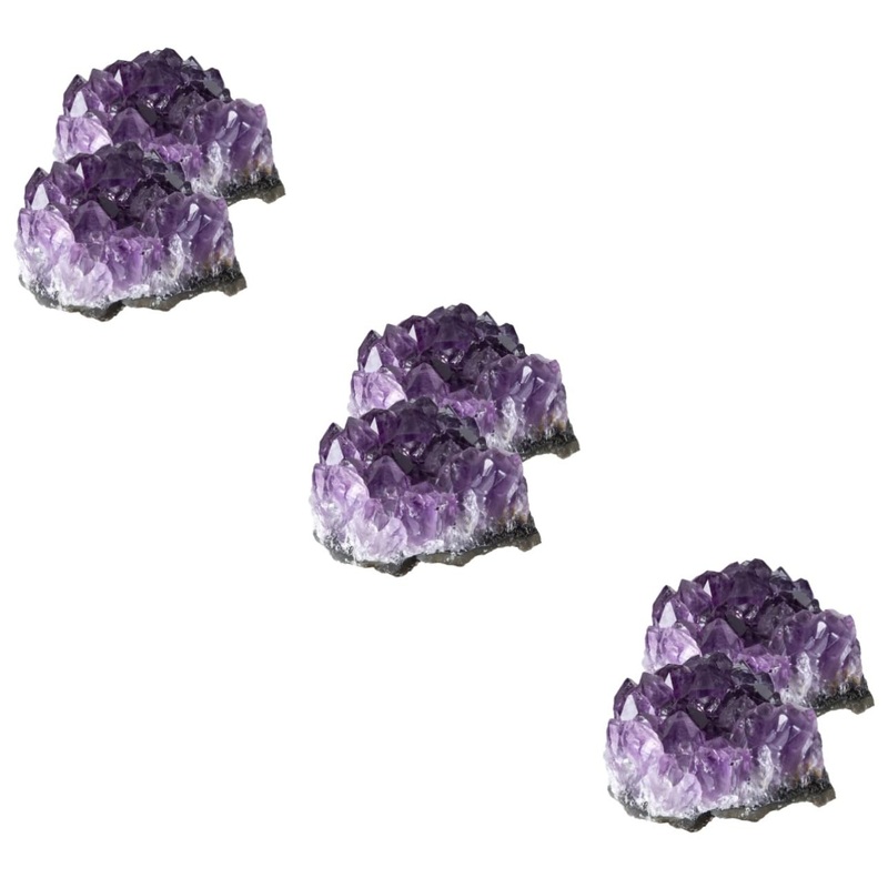 FOMIYES 6 Pcs Natural Crystal Cluster Crystal Stone Adorn Accessories Amethyst Cluster Natural Minerals