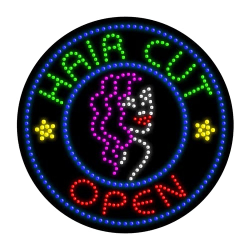Hair Cut LED Dots Sign #21820