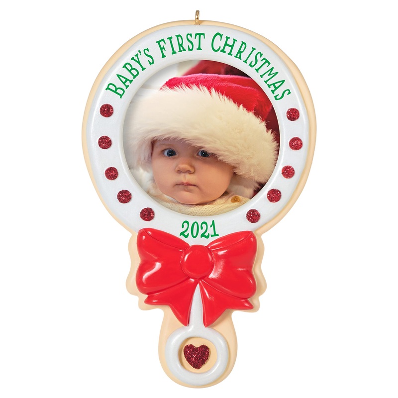 Hallmark Keepsake Christmas Ornament, Year Dated 2021, Baby’s First Christmas Photo Frame