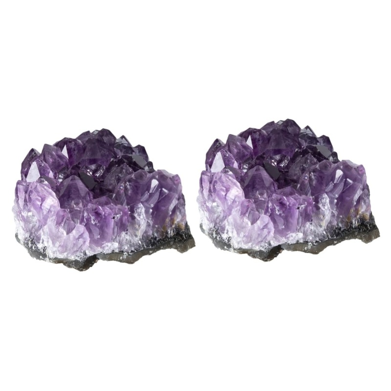 MAGICLULU 2pcs Natural Crystal Cluster Desktop Decor Natural Geode Cave Bare Stone Natural Minerals Uruguay